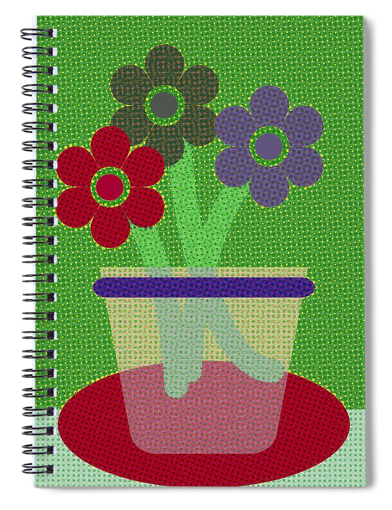 Art Spiral Notebook featuring the digital art Abstract Floral Art 717 by Miss Pet Sitter