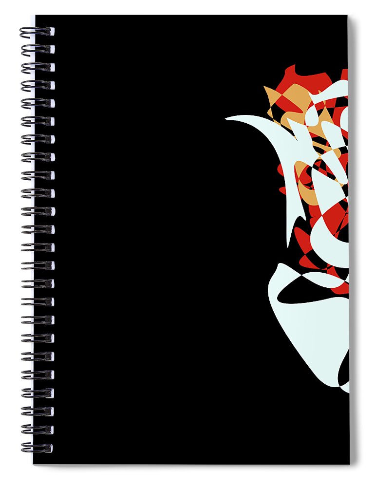 Abstract In The Living Room Spiral Notebook featuring the digital art Abstract Flower 1 by David Bridburg