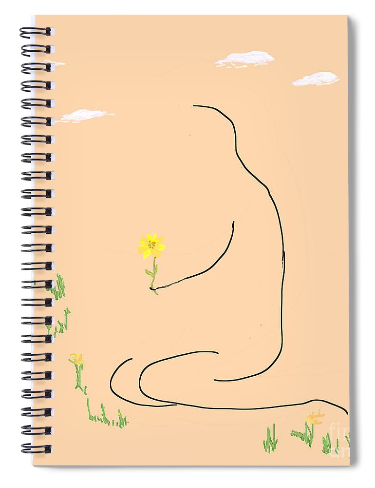 Flower Spiral Notebook featuring the digital art Abstract Flower Lover by Kae Cheatham