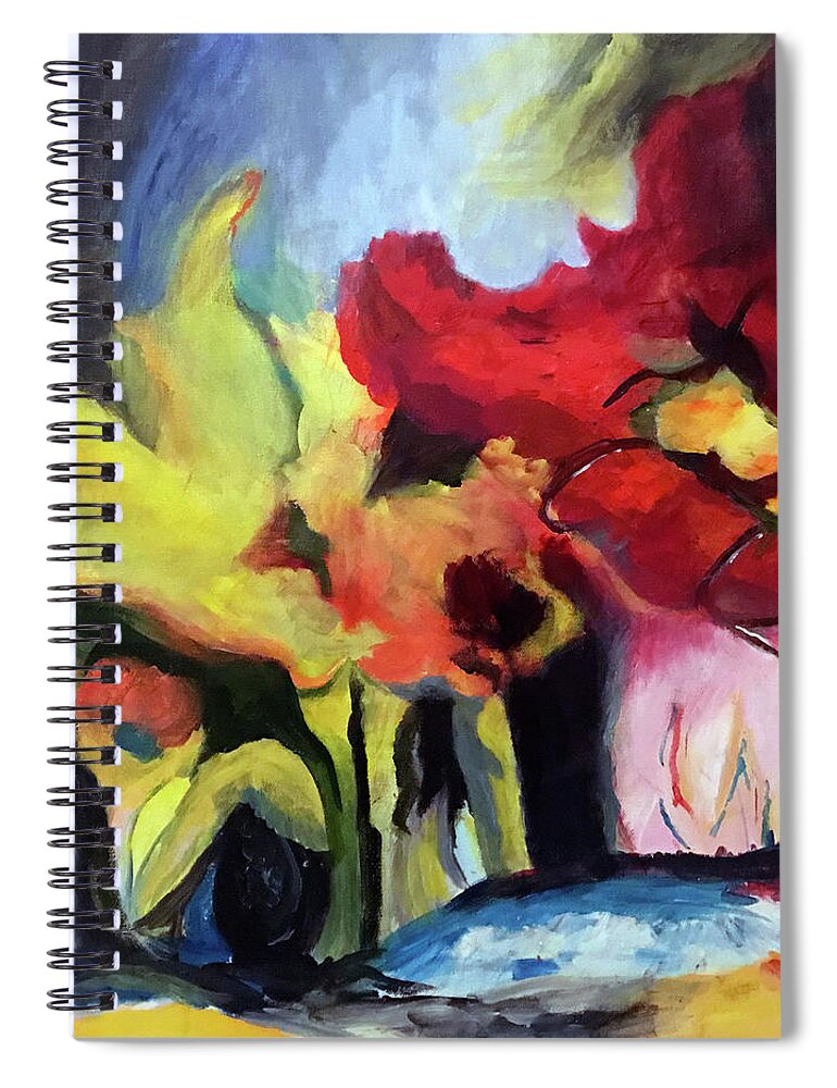 Watercolor Spiral Notebook featuring the painting Flowers sensuality by Genevieve Holland