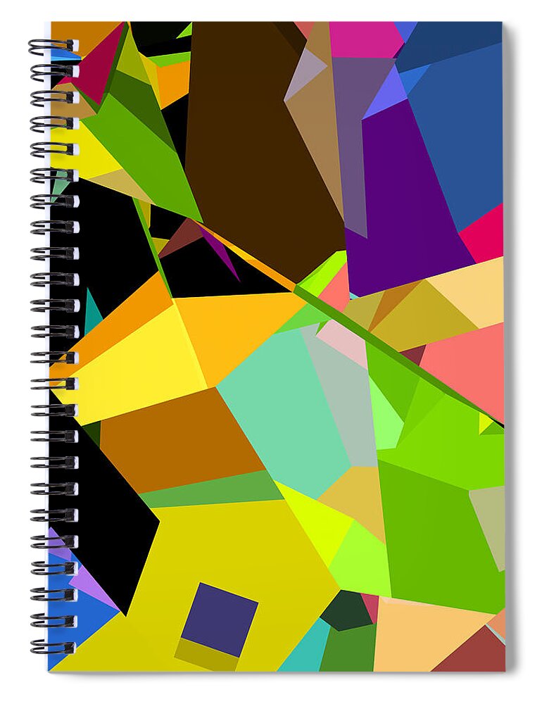 Abstract Spiral Notebook featuring the digital art Abstract Fractal Cage 1 by Russell Kightley