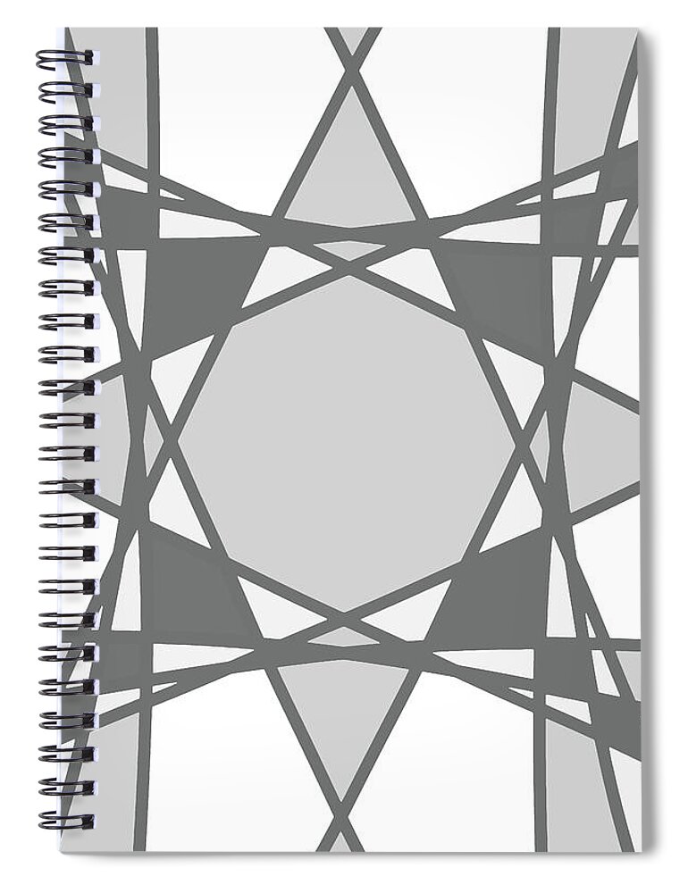Home Decor Spiral Notebook featuring the digital art Abstract Geometrical Modern Design - Shades of Grey by Patricia Awapara