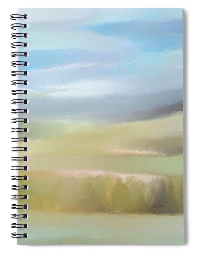 Landscape Spiral Notebook featuring the digital art Abstract Landscape 475 by Lucie Dumas
