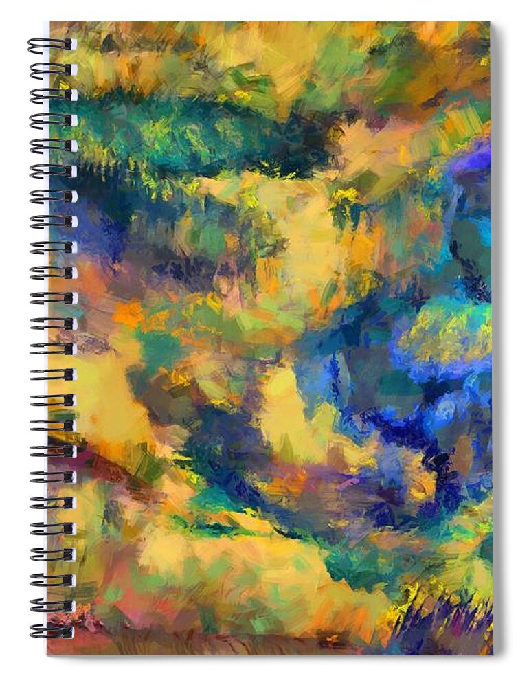 Meadow Spiral Notebook featuring the mixed media Abstract Meadow by Christopher Reed