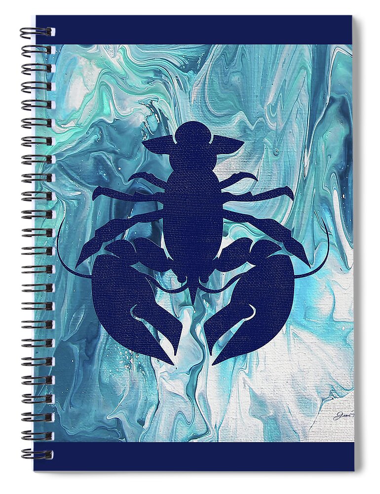 Abstract Spiral Notebook featuring the painting Abstract Ocean G by Jean Plout