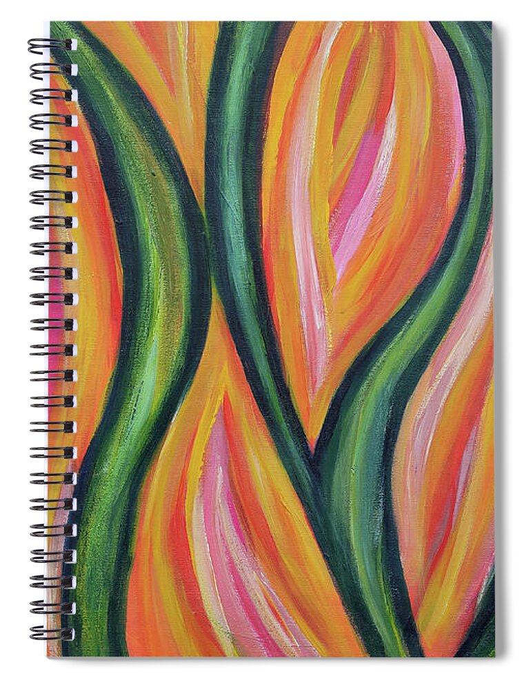 Abstract Spiral Notebook featuring the painting Abstract painting by Maria Meester