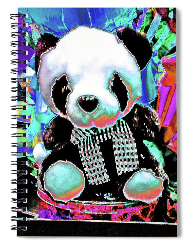 Panda Spiral Notebook featuring the photograph Abstract Panda-demic by Andrew Lawrence