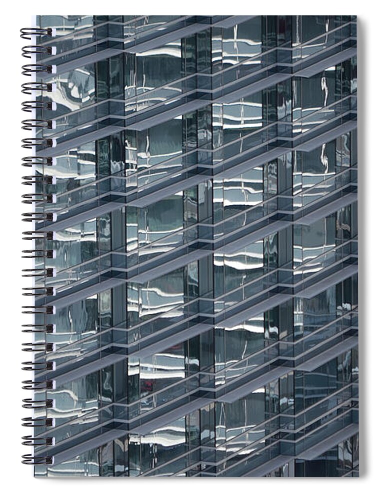 Aria Spiral Notebook featuring the photograph Abstract Reflections in the Modern Architecture of the ARIA Hotel Casino Tower Las Vegas by Shawn O'Brien