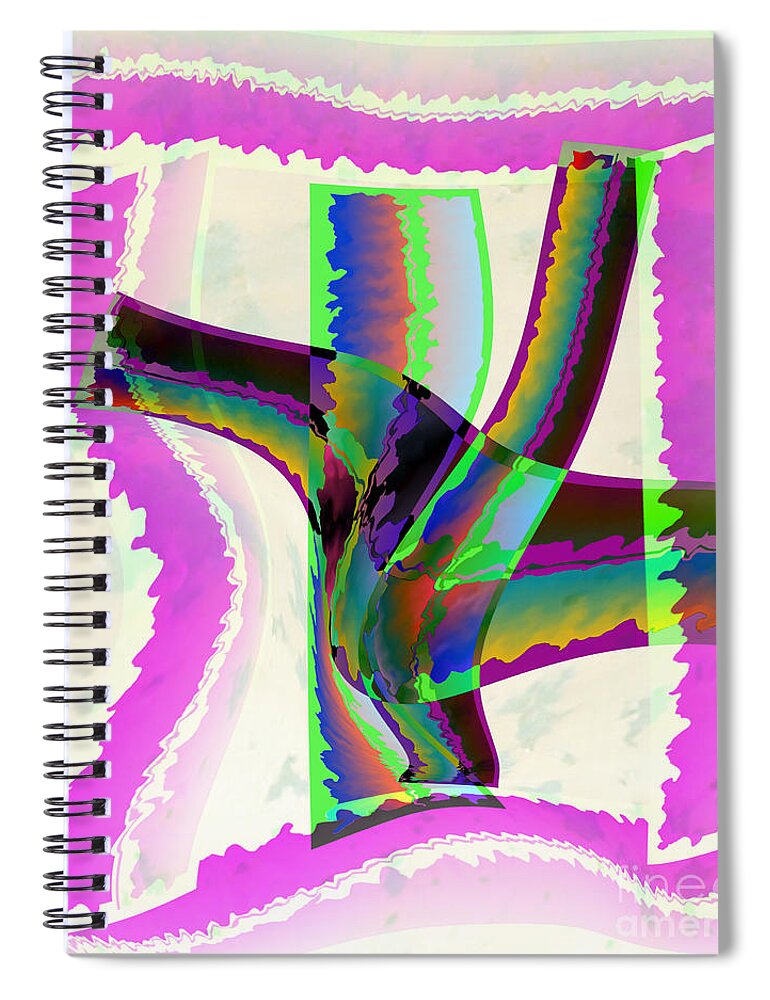 Ribbons Spiral Notebook featuring the digital art Abstract Ribbons by Kae Cheatham