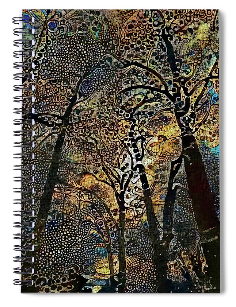 Landscape Spiral Notebook featuring the digital art Abstract Tree Art Print by Jacob Folger