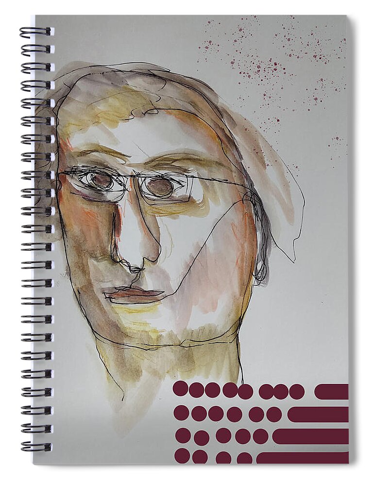 Abstract Spiral Notebook featuring the painting Abstracted realism portrait 3122023 by Cathy Anderson