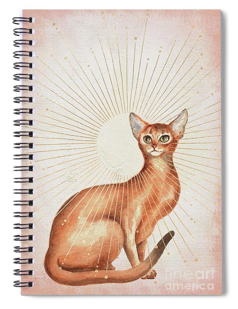 Abyssinian Cat Spiral Notebook featuring the painting Abyssinian Cat by Garden Of Delights