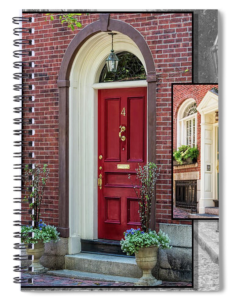 Acorn Spiral Notebook featuring the photograph Acorn Street Doors by Susan Candelario