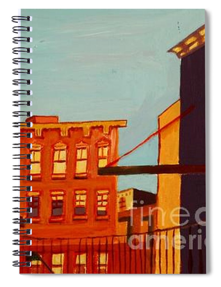 Landscape Spiral Notebook featuring the painting Across the Canal by Debra Bretton Robinson