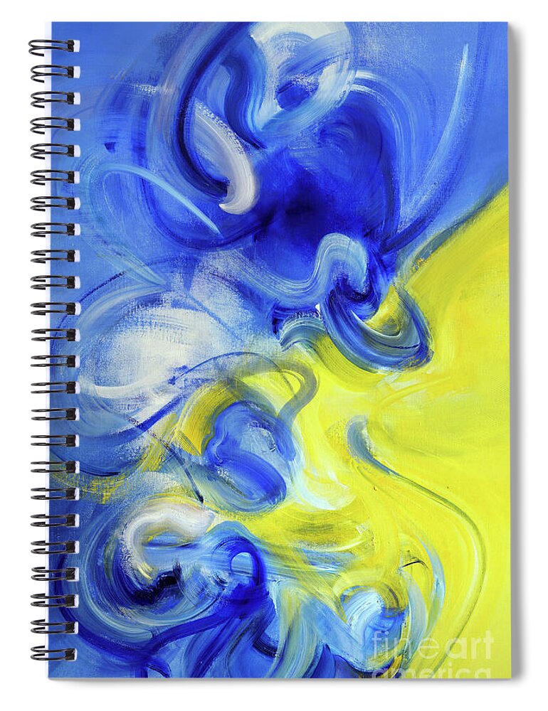 Blue Spiral Notebook featuring the painting Actions Speak by Ritchard Rodriguez