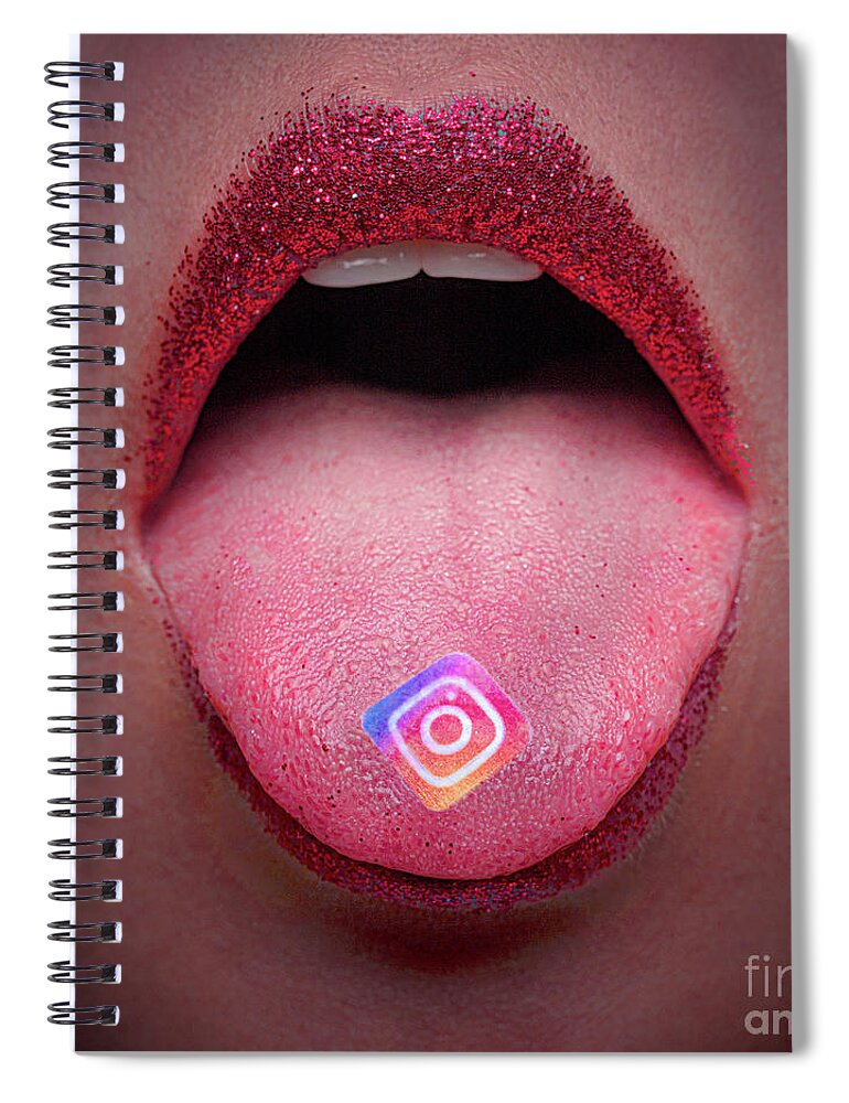 Mouth Spiral Notebook featuring the photograph Addictagram by Marco Crupi