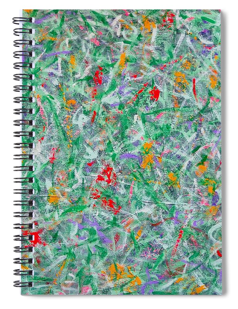 Acrylic Abstract Spiral Notebook featuring the painting Addicted to Paint No. 14 by J Loren Reedy