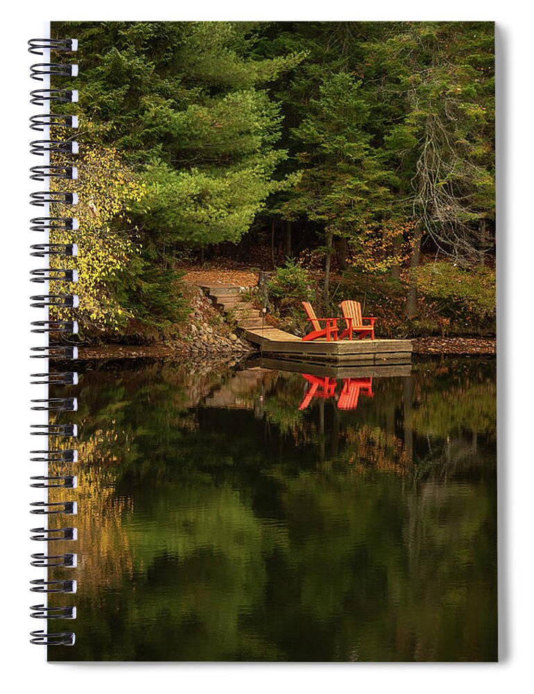 Adk Spiral Notebook featuring the photograph Adirondack Red by Rod Best