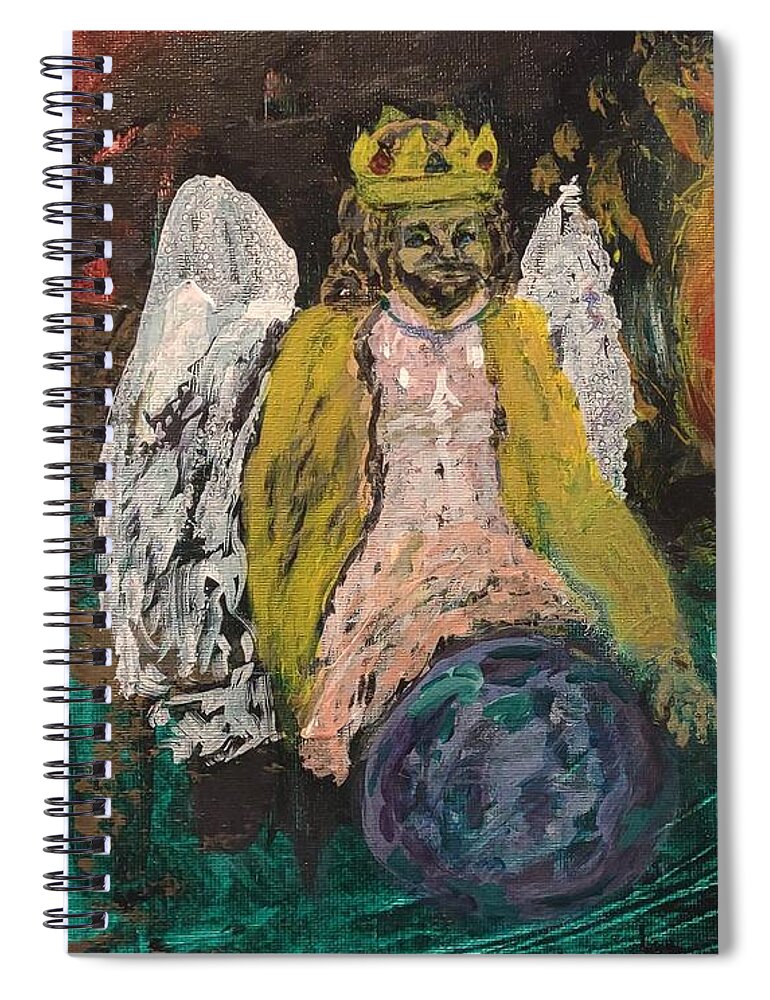 Yahweh Spiral Notebook featuring the painting Adonai, The Earth Is My Footstool 2 by Suzanne Berthier