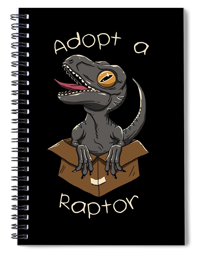 Raptor Spiral Notebook featuring the digital art Adopt a Raptor by Vincent Trinidad