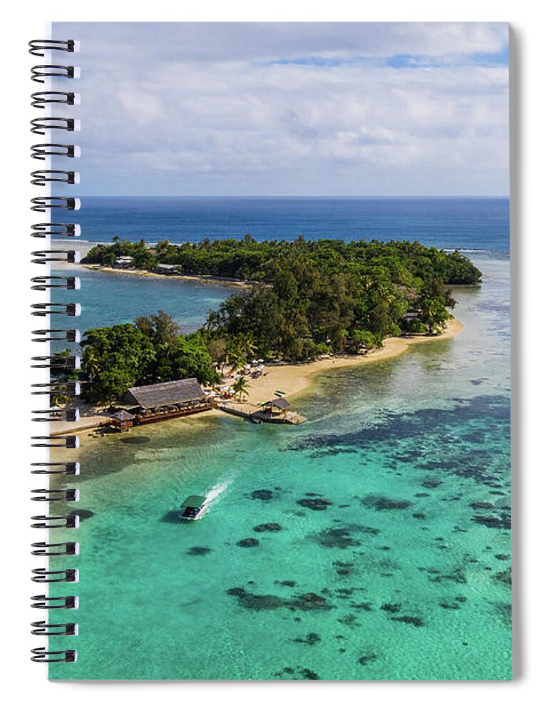 Asia Pacific Spiral Notebook featuring the photograph Aerial view of Erakor island in Port Vila, Vanuatu by Didier Marti
