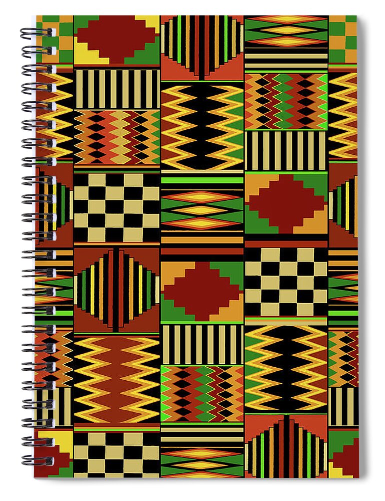 African Royal Kente Cloth Design Spiral Notebook by Vagabond Folk Art -  Virginia Vivier - Pixels