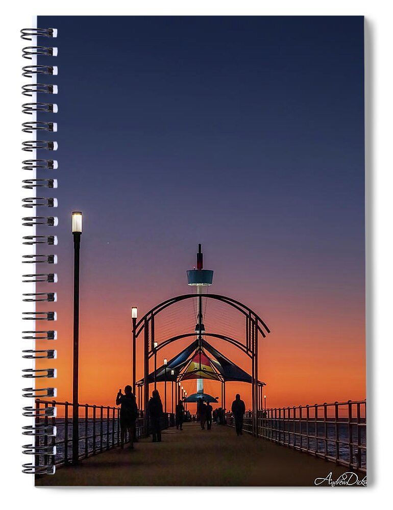 Jetty Spiral Notebook featuring the photograph After Glow by Andrew Dickman