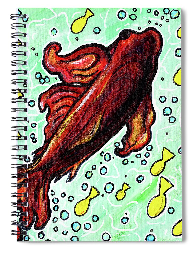 Fish Spiral Notebook featuring the painting Against The Current by Meghan Elizabeth