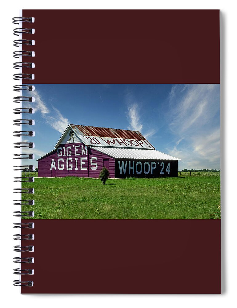 Aggie Barn Spiral Notebook featuring the photograph Aggie Barn by Angie Mossburg