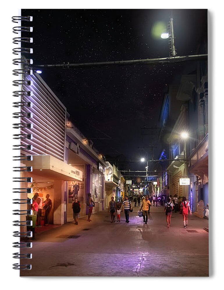 Santiago Spiral Notebook featuring the photograph Aguilera Street Santiago by Micah Offman