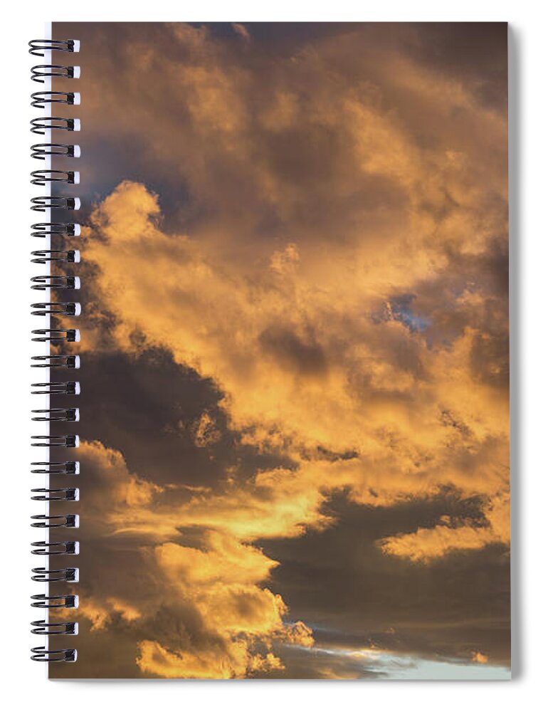 Clouds Spiral Notebook featuring the photograph Air and golden light, sea of clouds by Adriana Mueller