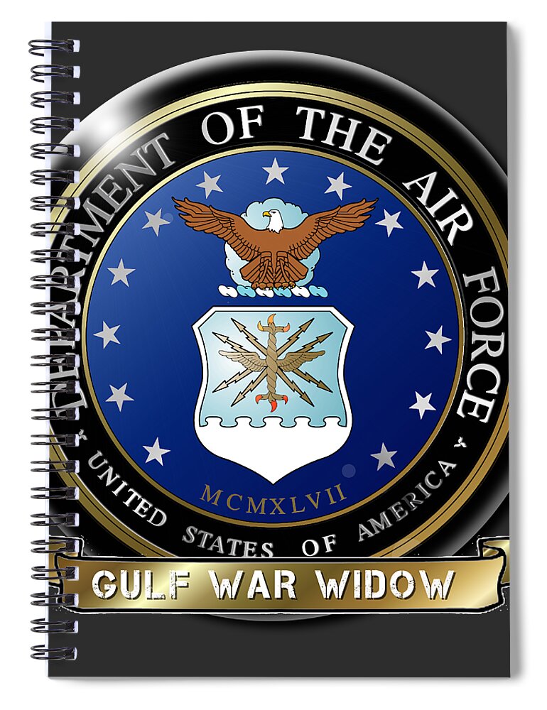 United Spiral Notebook featuring the digital art Air Force Widow by Bill Richards