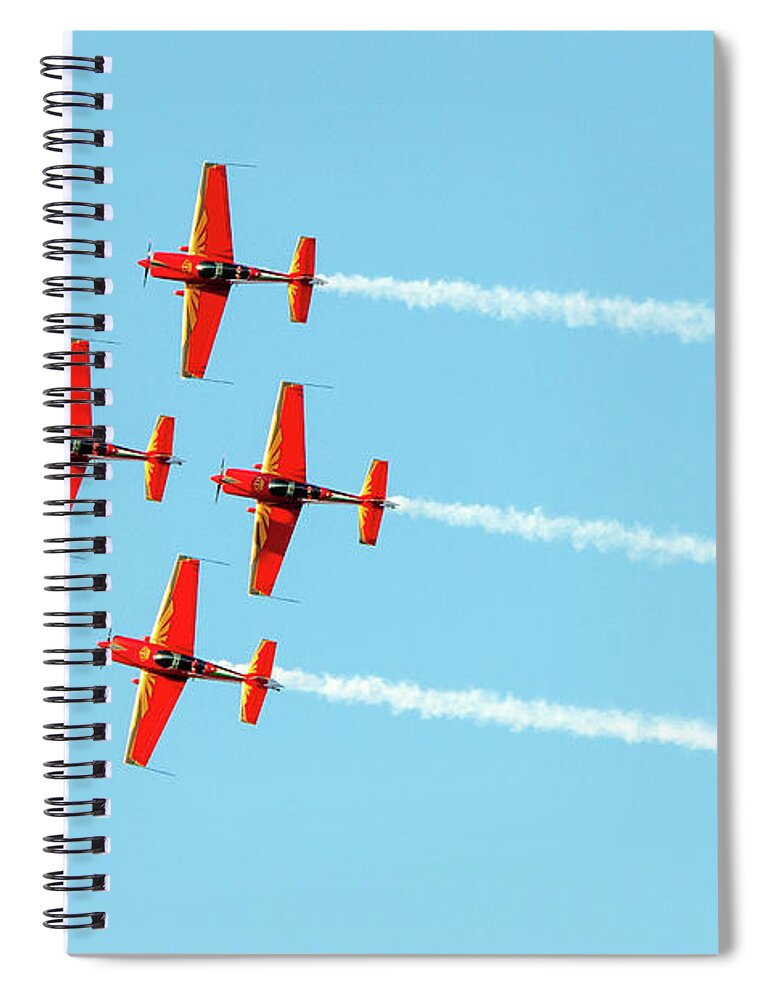 Air Show Spiral Notebook featuring the photograph Airplanes doing aerobatics at Athens flying week 2019 by Michalakis Ppalis