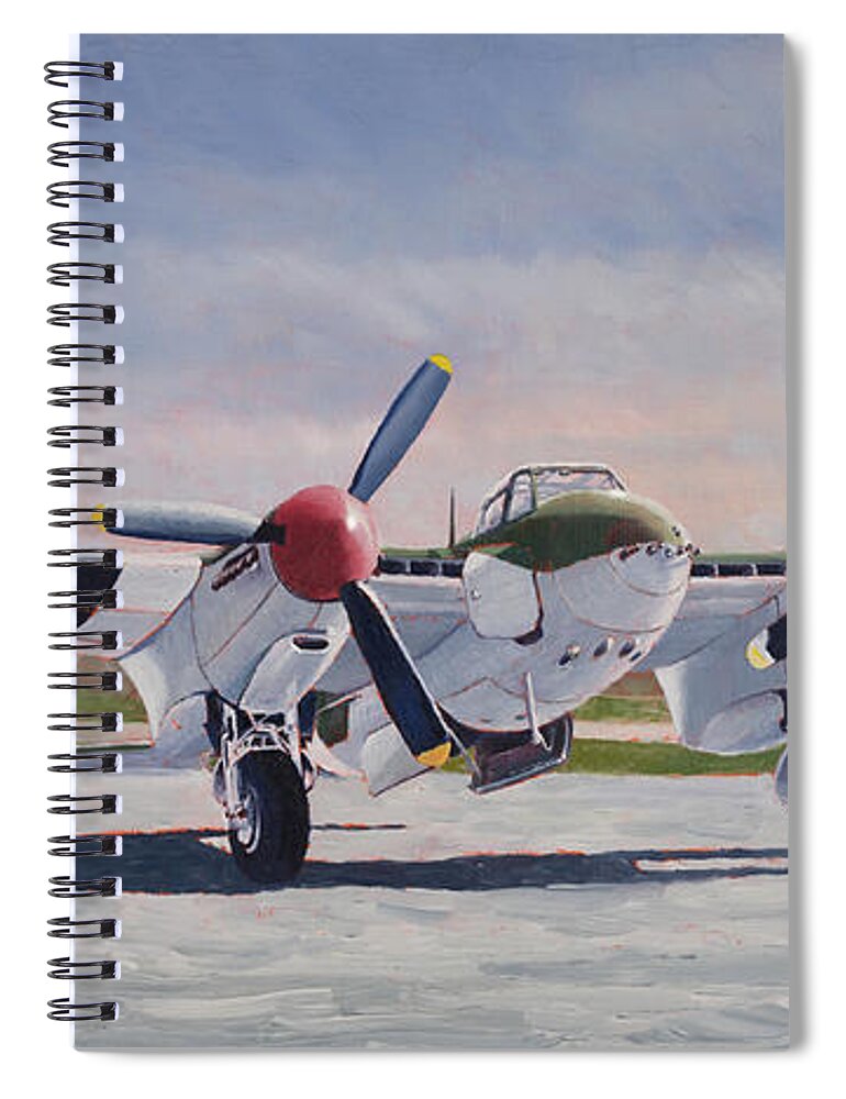 Aviation Art Spiral Notebook featuring the painting Airshow Mosquito by Douglas Castleman