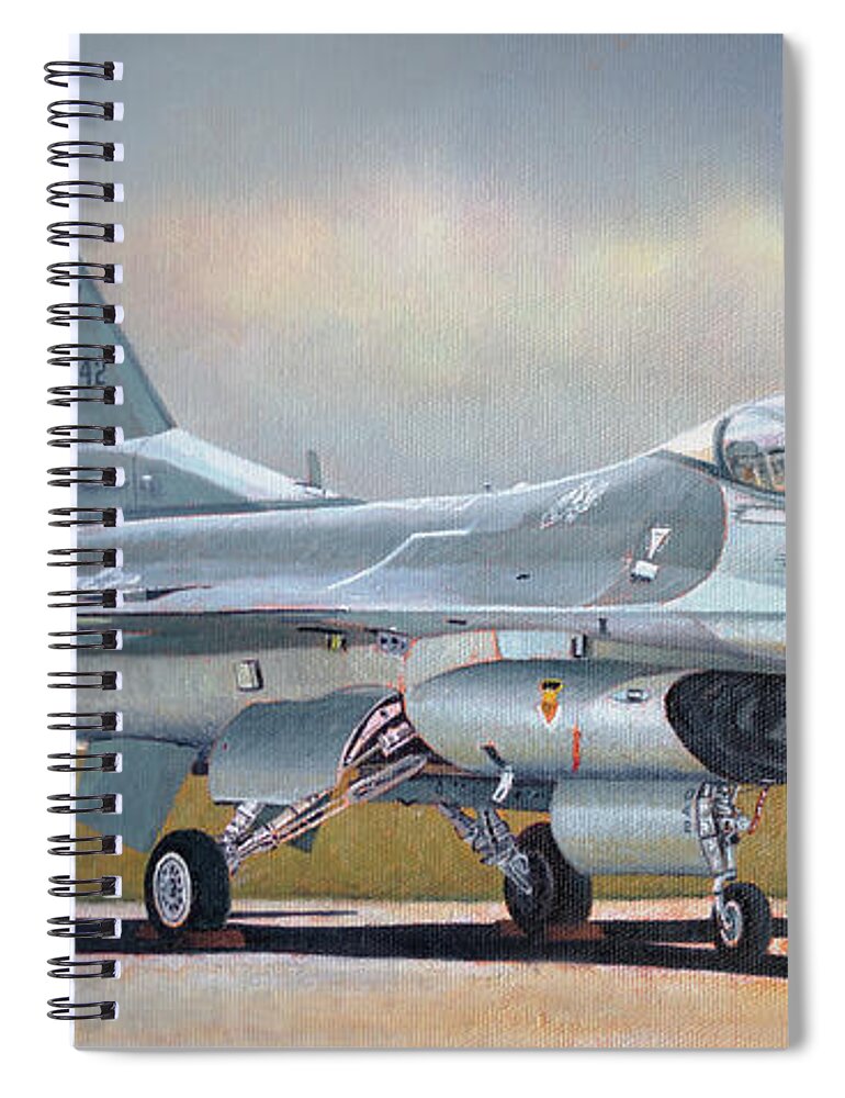 Airshow Spiral Notebook featuring the painting Airshow Viper by Douglas Castleman