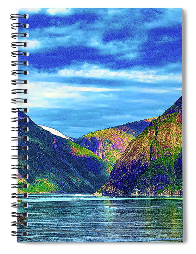 Alaska Spiral Notebook featuring the digital art Alaska Inside Passage by SnapHappy Photos