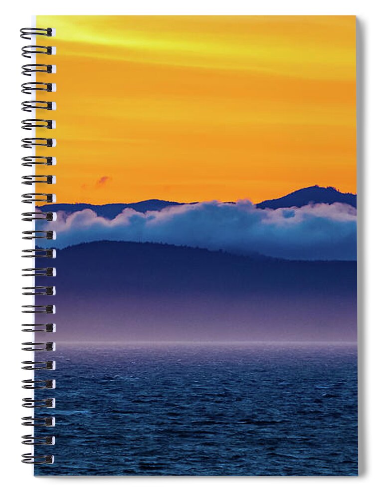 Alaska Spiral Notebook featuring the digital art Alaska Inside Passage Sunset by SnapHappy Photos