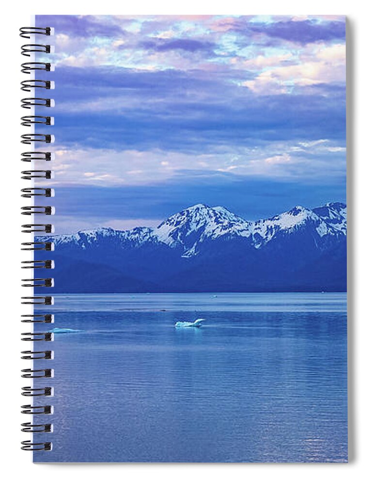 Alaska Spiral Notebook featuring the digital art Alaska Inside Passage Sunset VI by SnapHappy Photos