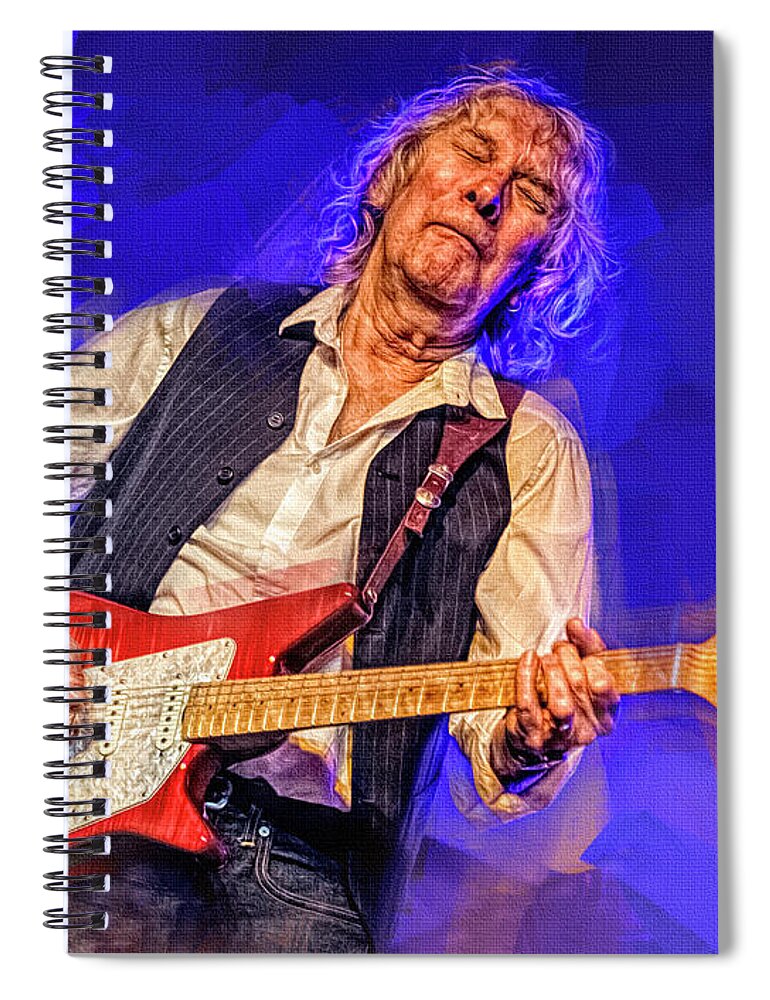 Albert Lee Virtuoso Guitarist Spiral Notebook by Mal Bray - Pixels