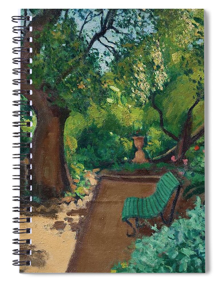 Landmark Spiral Notebook featuring the painting Albert Marquet Le Jardin by MotionAge Designs