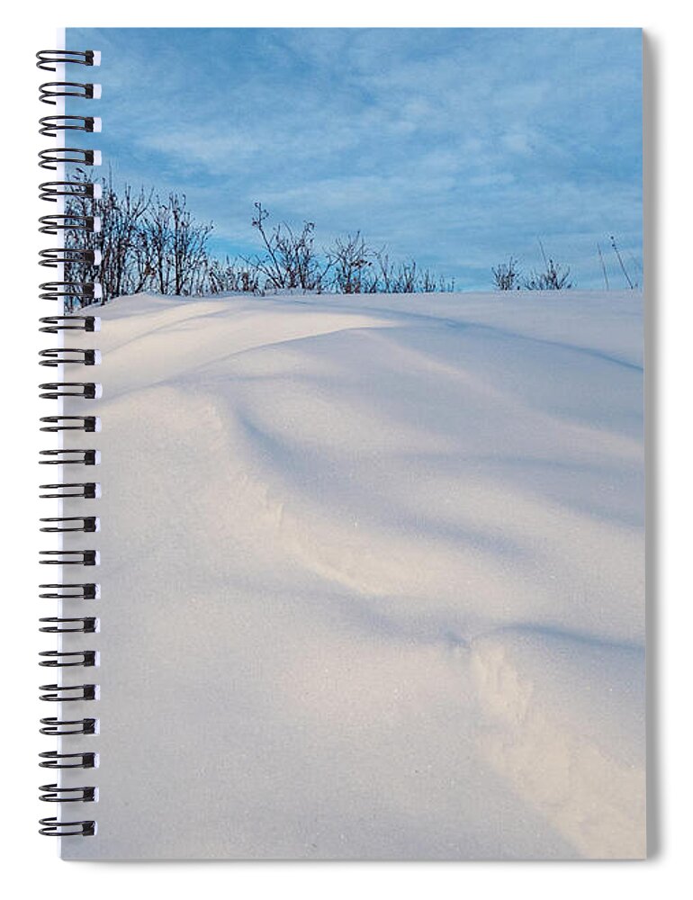 Snowdrift Spiral Notebook featuring the photograph Alberta snowdrift and sky by Phil And Karen Rispin