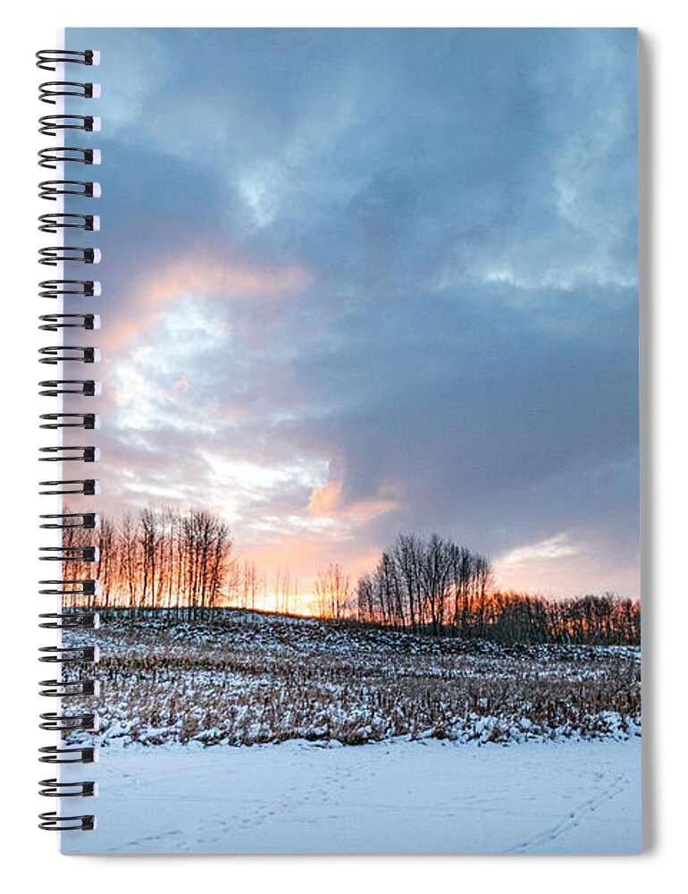 Winter Spiral Notebook featuring the photograph Alberta winter dawn by Karen Rispin