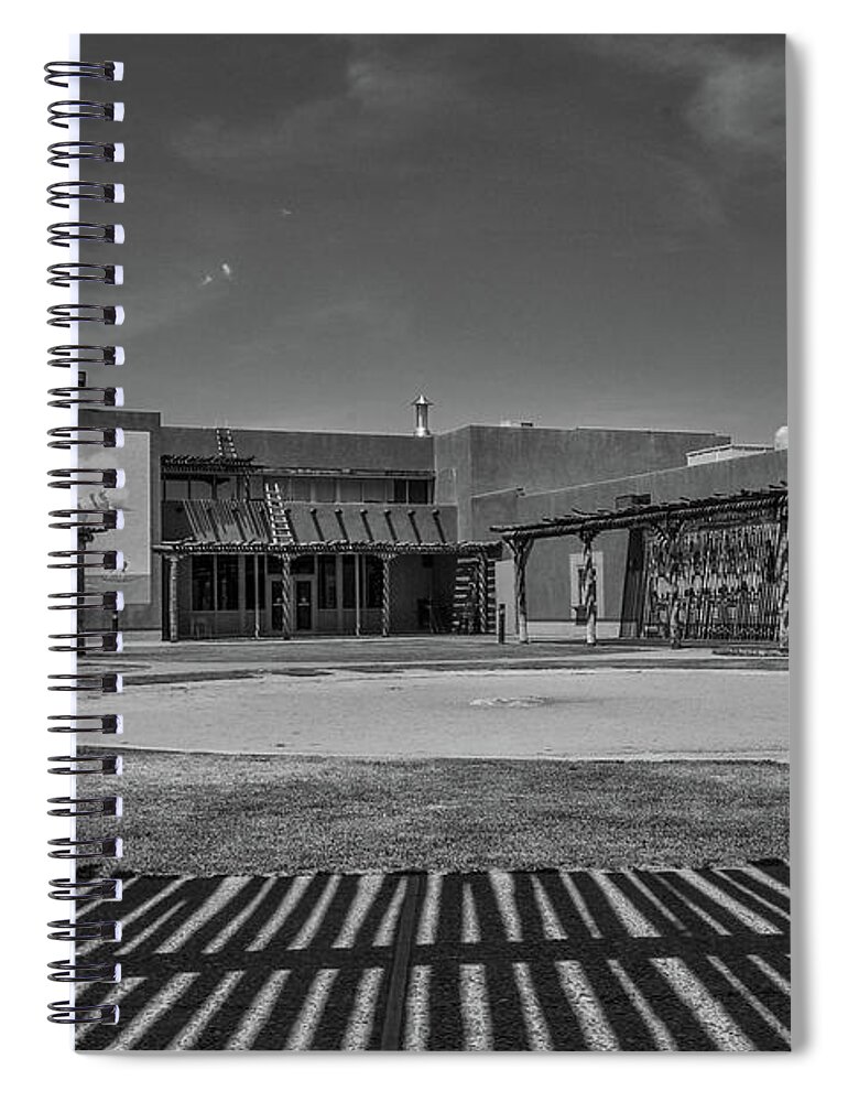 Pueblo Spiral Notebook featuring the photograph Albuquerque Indian Cultural Center by James C Richardson
