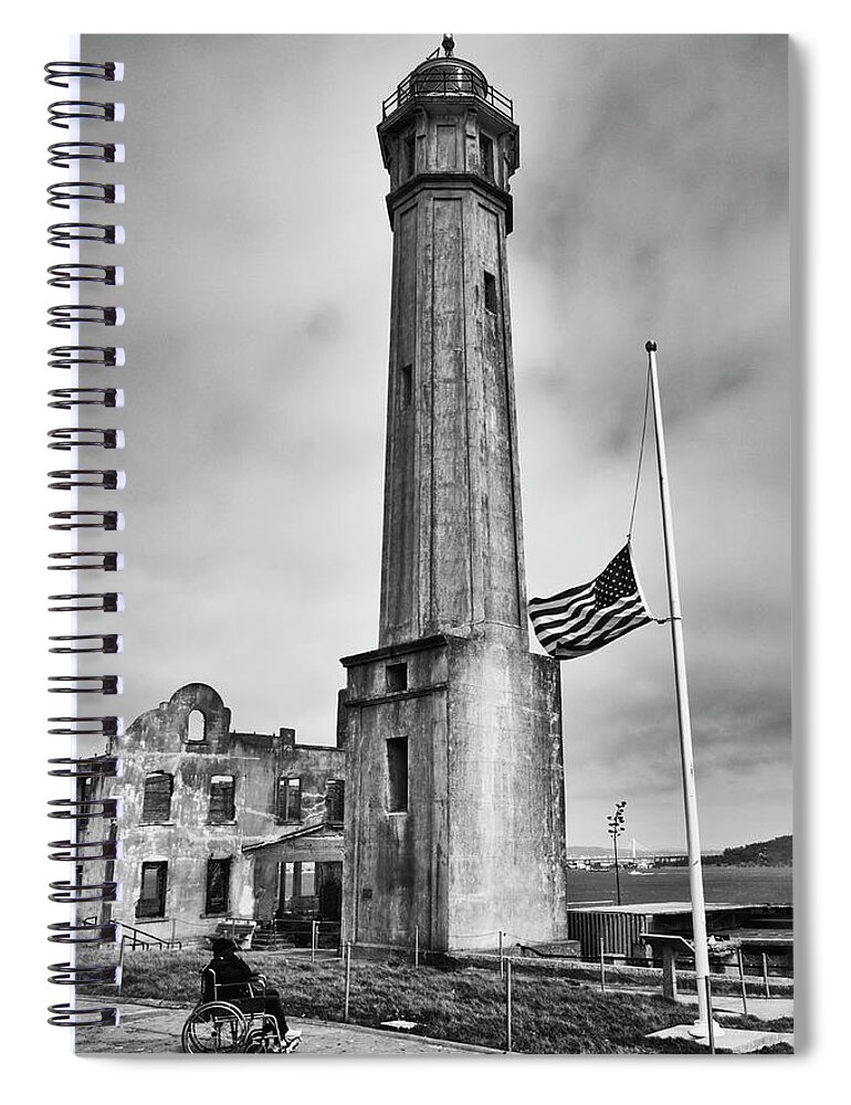 Alcatraz Spiral Notebook featuring the photograph Alcatraz Lighthouse by Gary Geddes