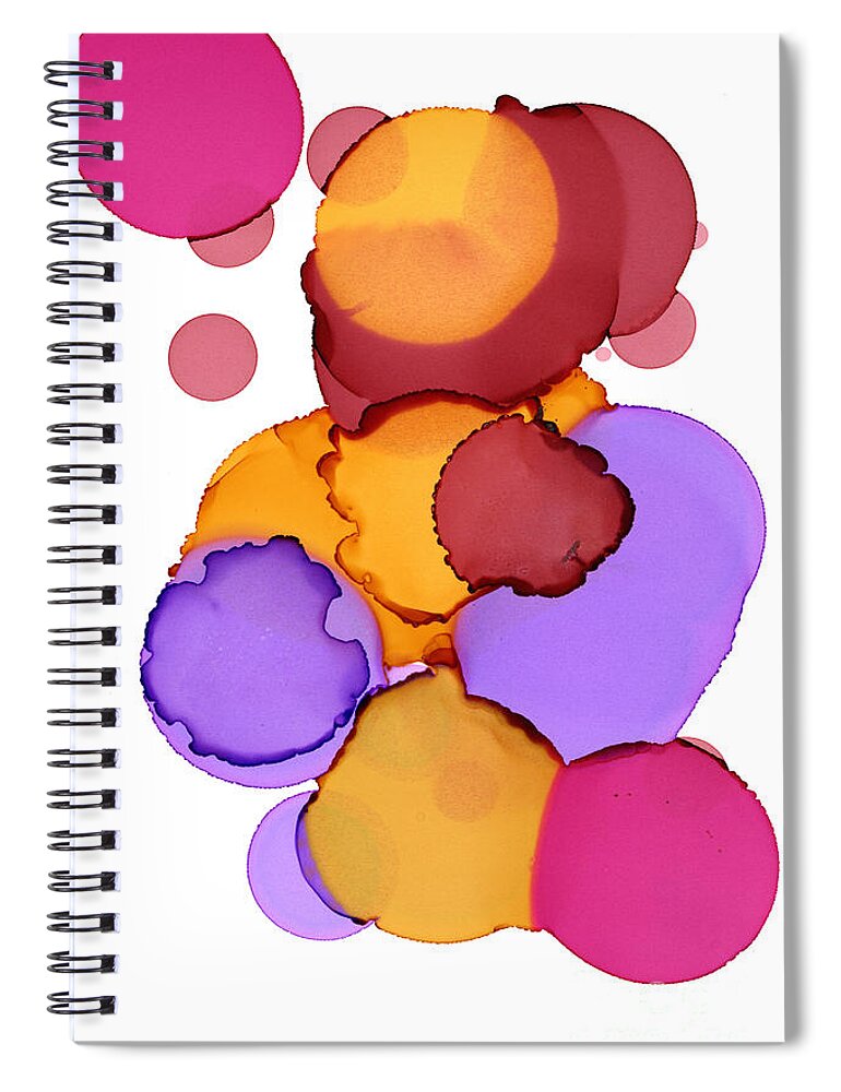 Abstract Spiral Notebook featuring the painting Alcohol Ink Improvisation 12130 by Bentley Davis