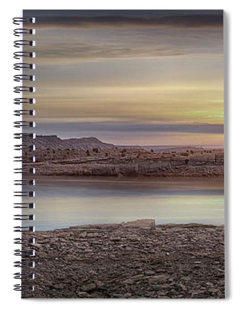 Lake Spiral Notebook featuring the photograph Alcova Reservoir Sunset by Laura Terriere