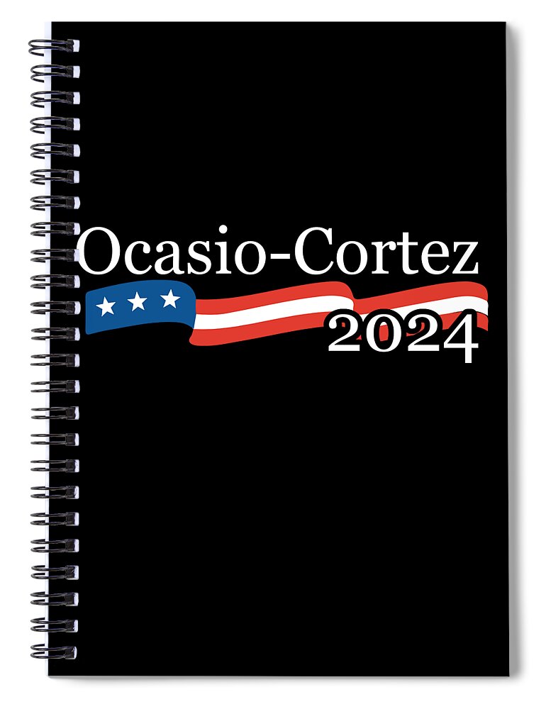 Socialism Spiral Notebook featuring the digital art Alexandria Ocasio Cortez 2024 by Flippin Sweet Gear