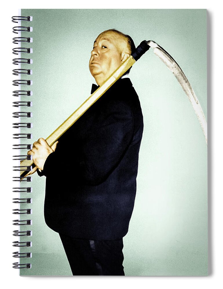 Vintage Spiral Notebook featuring the photograph Alfred Hitchcok by Franchi Torres