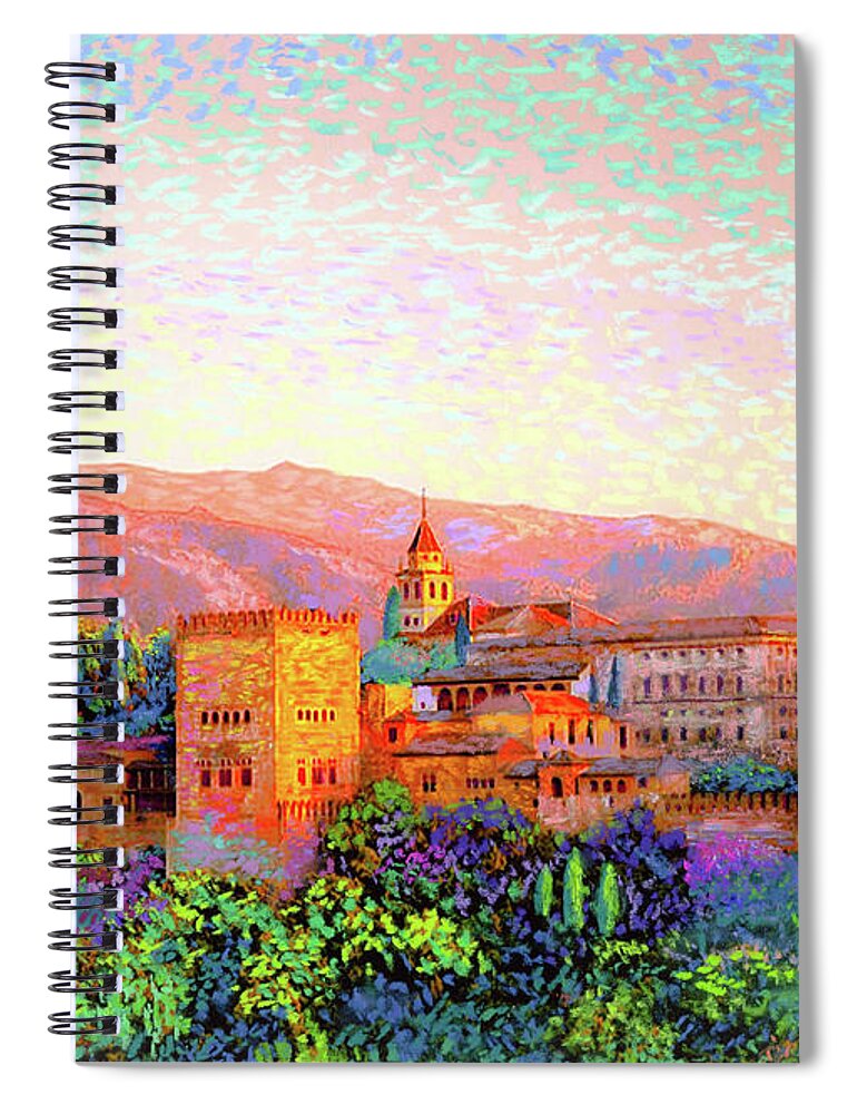 Spain Spiral Notebook featuring the painting Alhambra, Granada, Spain by Jane Small
