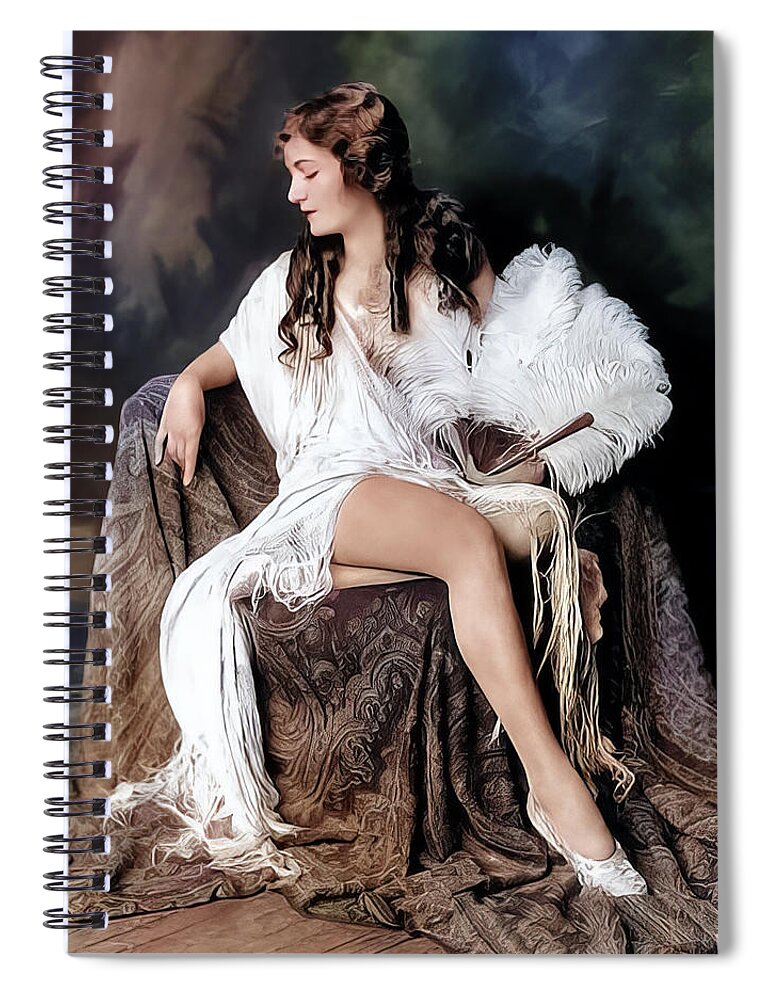 Alice Wilkie Spiral Notebook featuring the digital art Alice Wilkie - 1920s by Chuck Staley